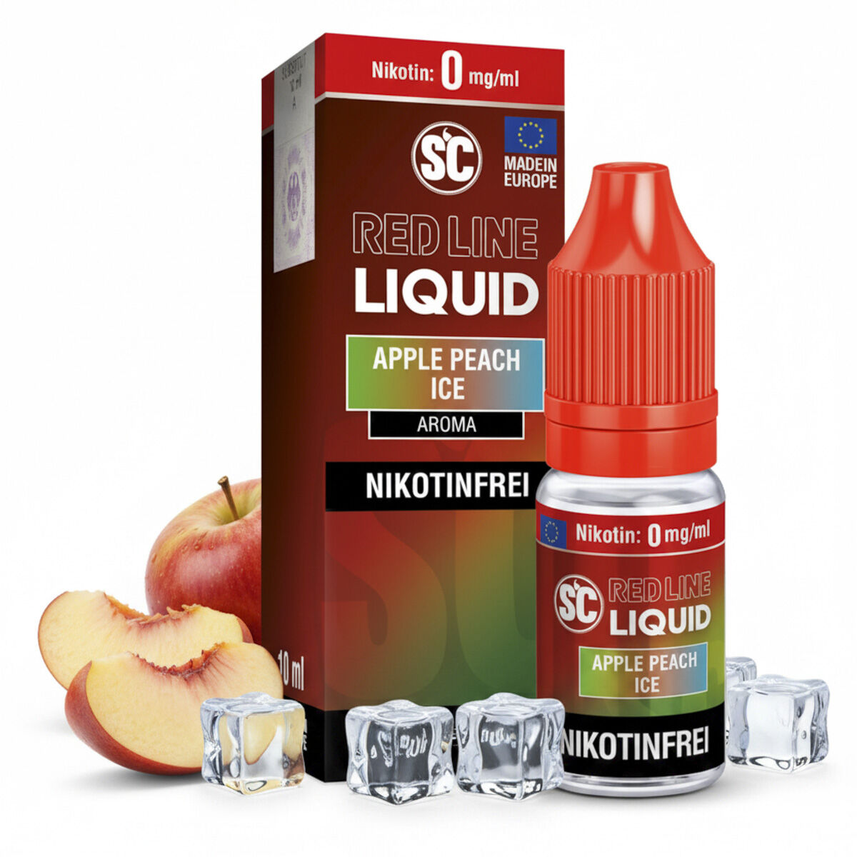 Liquid Nikotinsalz Red Line Apple Peach Ice SC 10ml 00mg/ml (ohne)