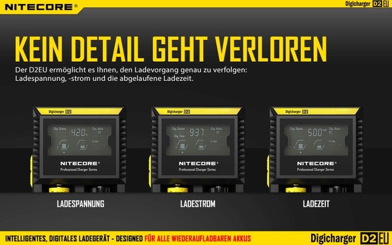 Ladegerät D2 EU 2x 500mA Nitecore