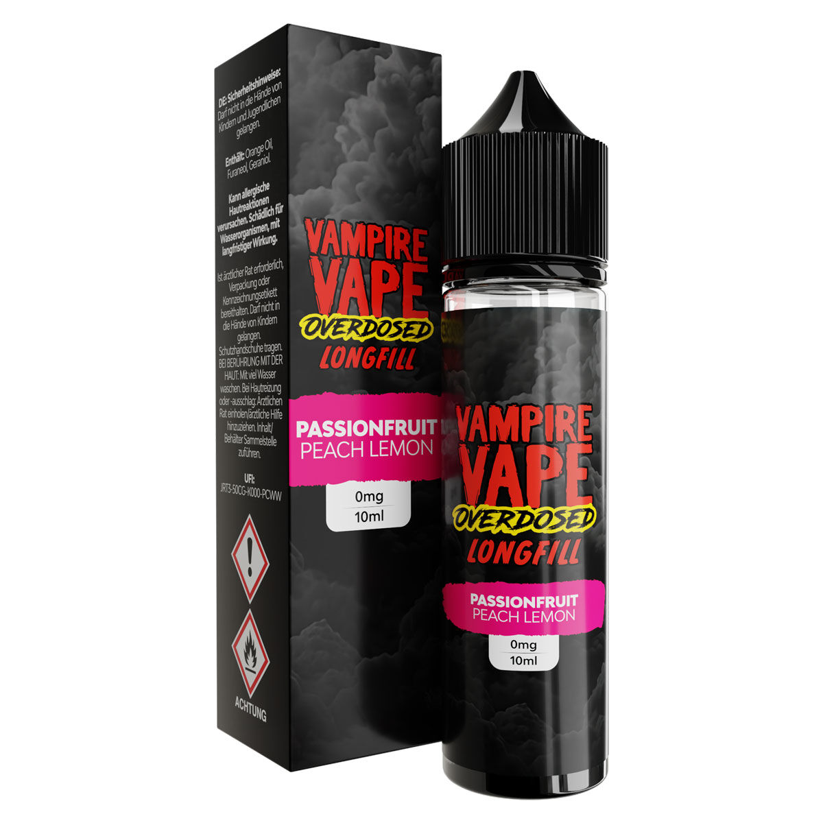 Aroma (Longfill) Overdosed Passionfruit Peach Lemon Vampire Vape 10ml (60ml Flasche)