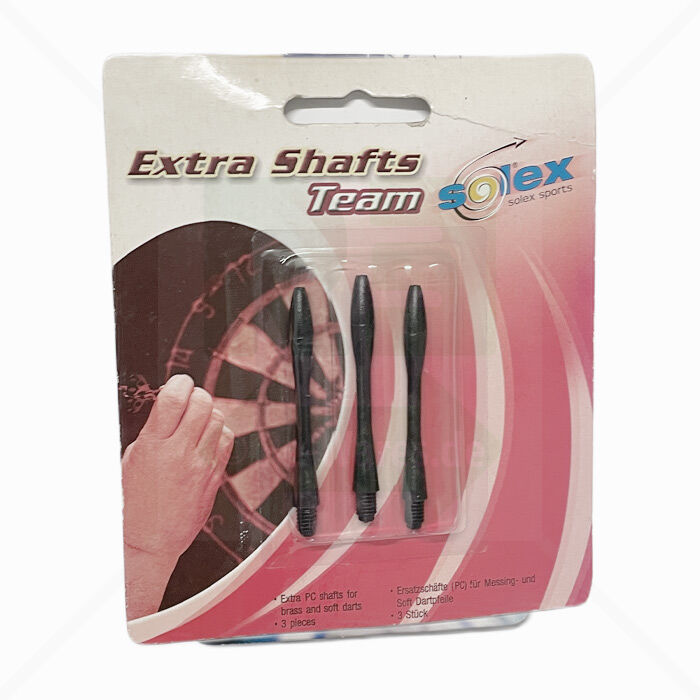 Dartschäfte Solex Sports 3er-Pack PC Schwarz 44 mm