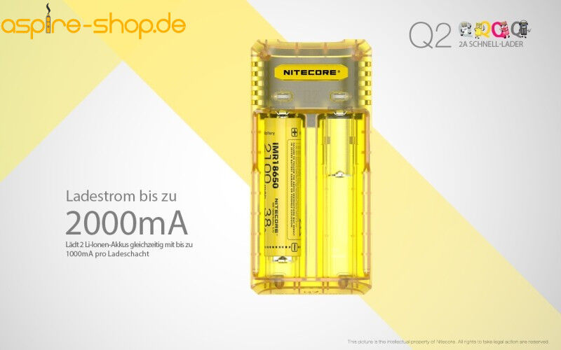 Ladegerät Q2 2x 1000mA / 1x 2000mA Nitecore