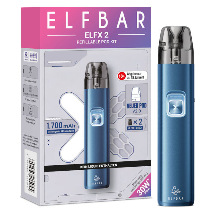 E-Zigaretten Set ELFBAR Elfx 2 1700mAh ocean blue (blau)