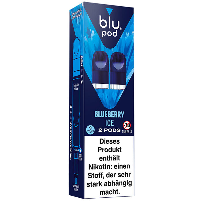 Pod mit Liquid für blu Bar kit 2x2ml Blueberry Ice 9mg/ml