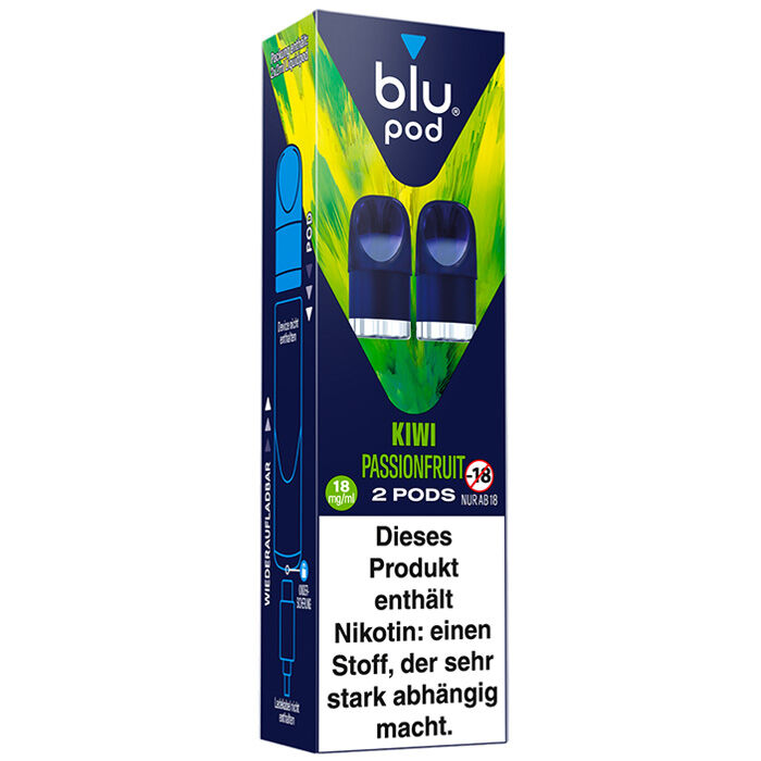 Pod mit Liquid für blu Bar kit 2x2ml Kiwi Passionfruit 18mg/ml