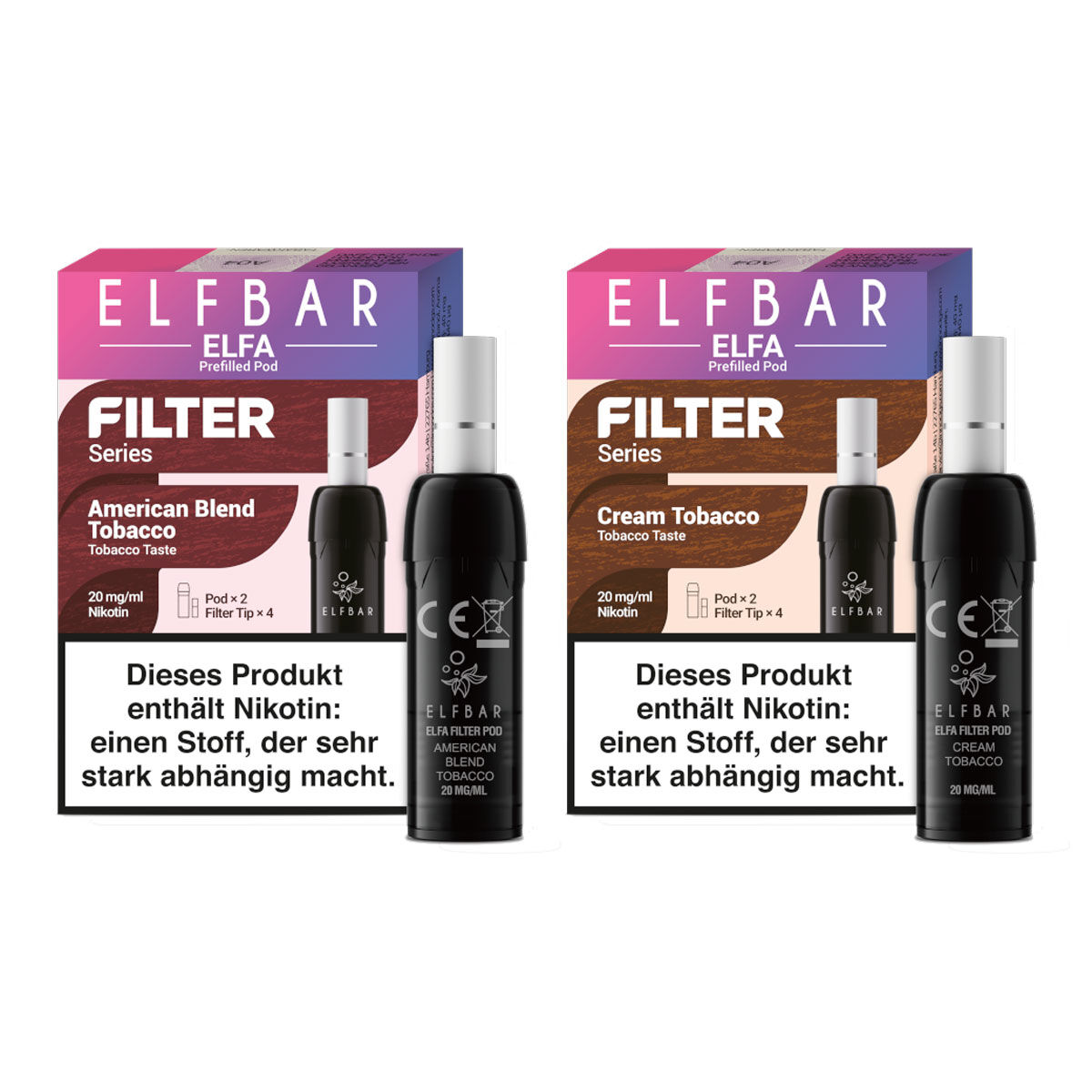 Pod mit Liquid für ELFBAR Elfa Filter 2x2ml