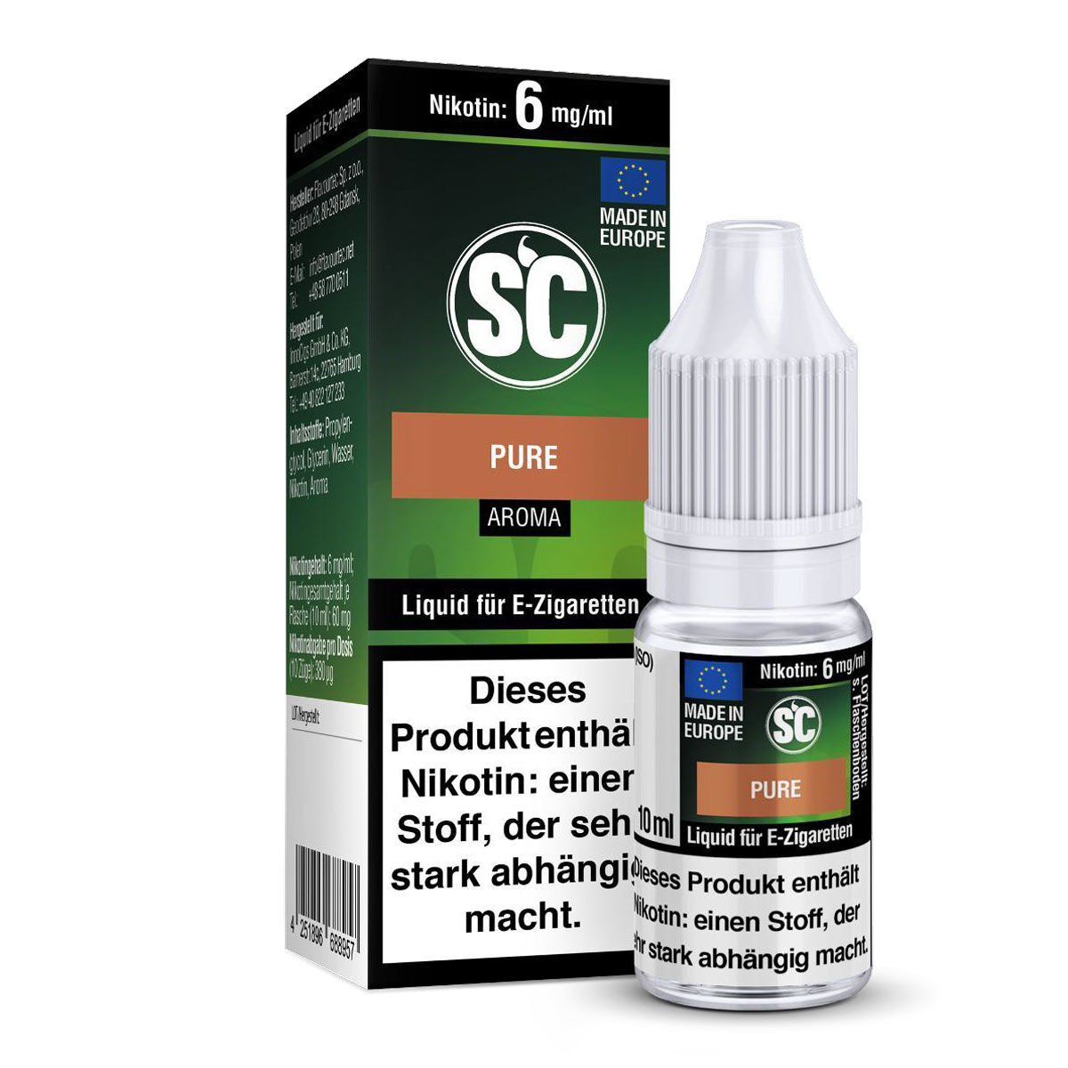 Liquid Pure Tabak SC 10 ml – 6 mg/ml