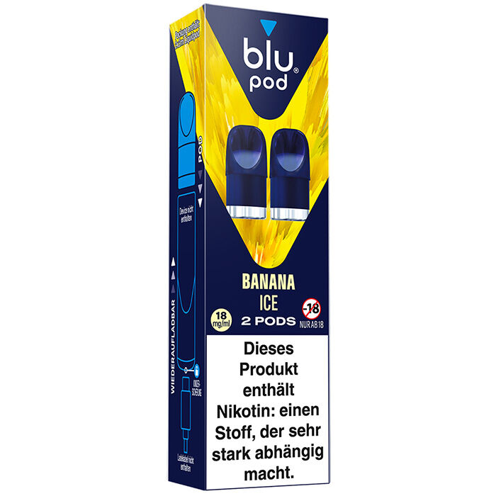 Pod mit Liquid für blu Bar kit 2x2ml Banana Ice 18mg/ml