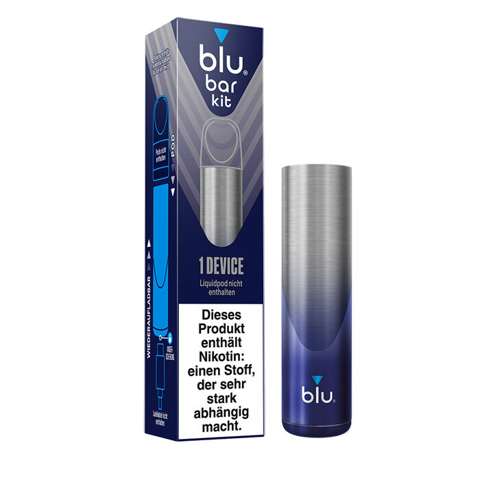E-Zigaretten Akku blu Bar kit 550mAh grau