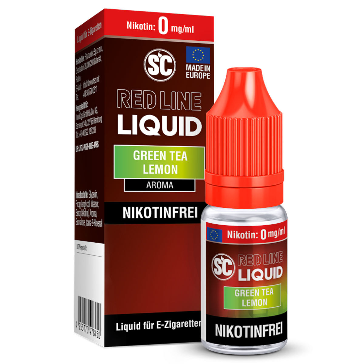 Liquid Nikotinsalz Red Line Green Tea Lemon SC 10ml 00mg/ml (ohne)