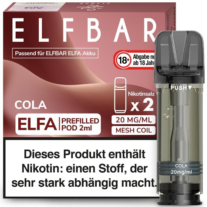 elfbar pods cola ELFA 2x2 ml elf bar pods geschmack Elfbar Elfa Turbo Refillable