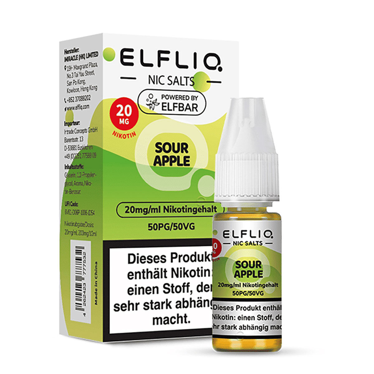 Liquid Nikotinsalz Sour Apple ELFLIQ 10ml 20mg/ml