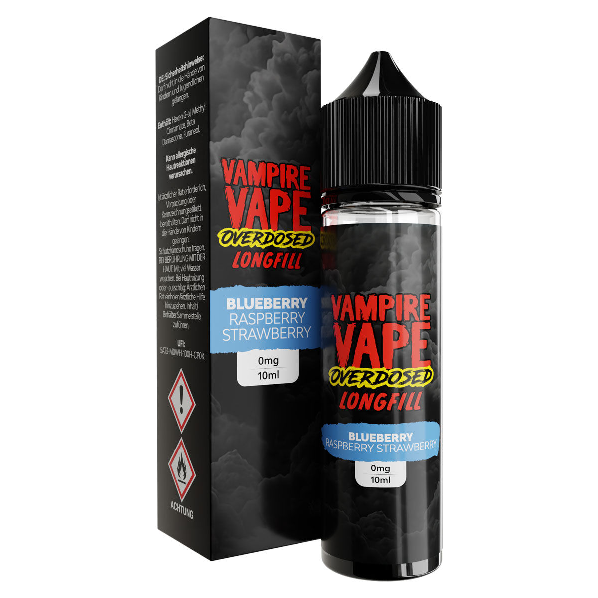 Aroma (Longfill) Overdosed Blueberry Raspberry Strawberry Vampire Vape 10ml (60ml Flasche)