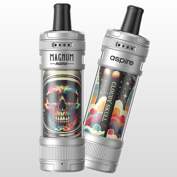 E-Zigaretten Set ASPIRE Magnum Nano 6ml Silber & Cloudy Skull
