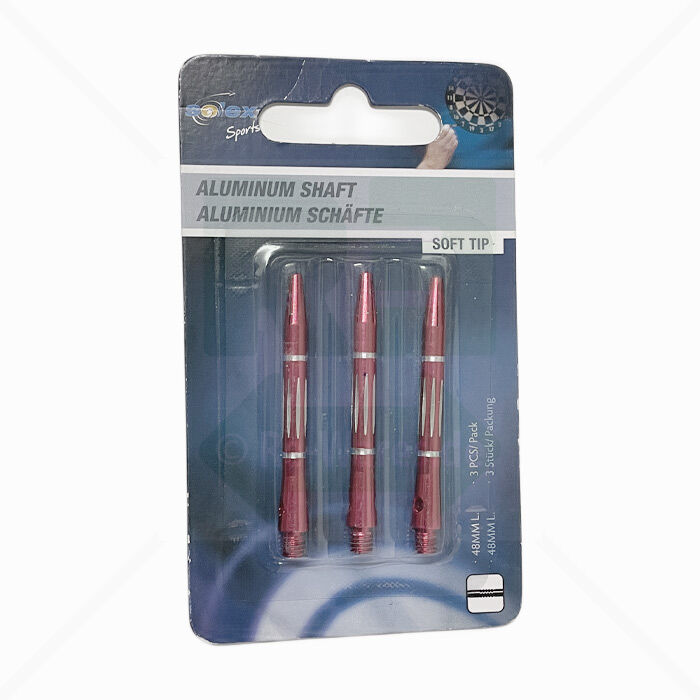 Dartschäfte Solex Sports Aluminium Rot 48 mm – 3er-Pack mit großen Streifen