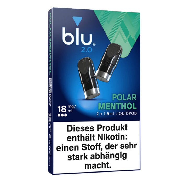Pod mit Liquid für blu 2.0 2x1,9ml Polar Menthol 18mg/ml