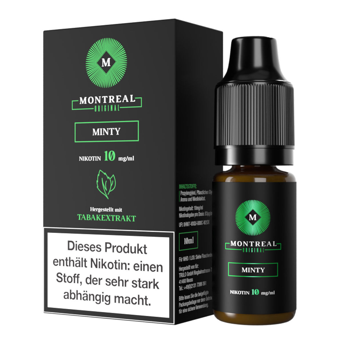 Liquid Nikotinsalz Minty Tobacco Montreal Original 10ml 10mg/ml (mittel)