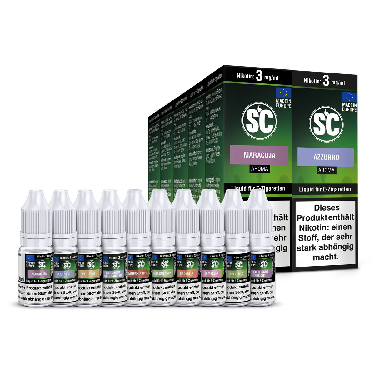 SC Liquid Probierbox Frucht 10x10 ml mit 3 mg/ml Nikotin