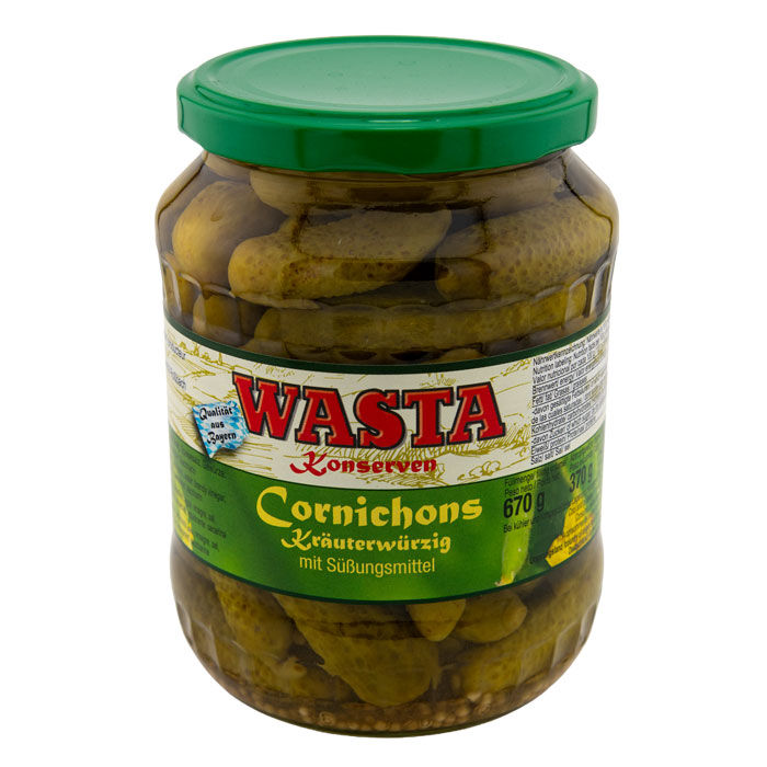 Cornichons Kräuterwürzig im Glas 720ml von WASTA