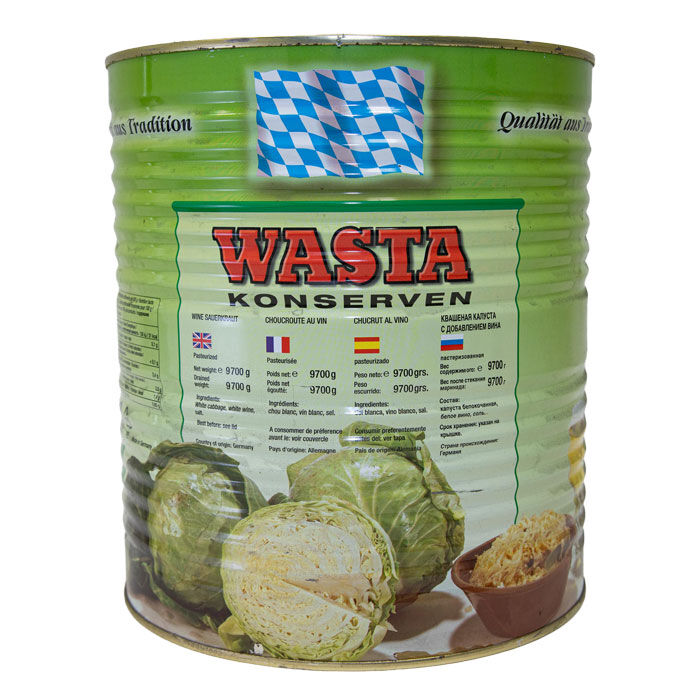 Weinsauerkraut pasteurisiert in Dose 10L von WASTA