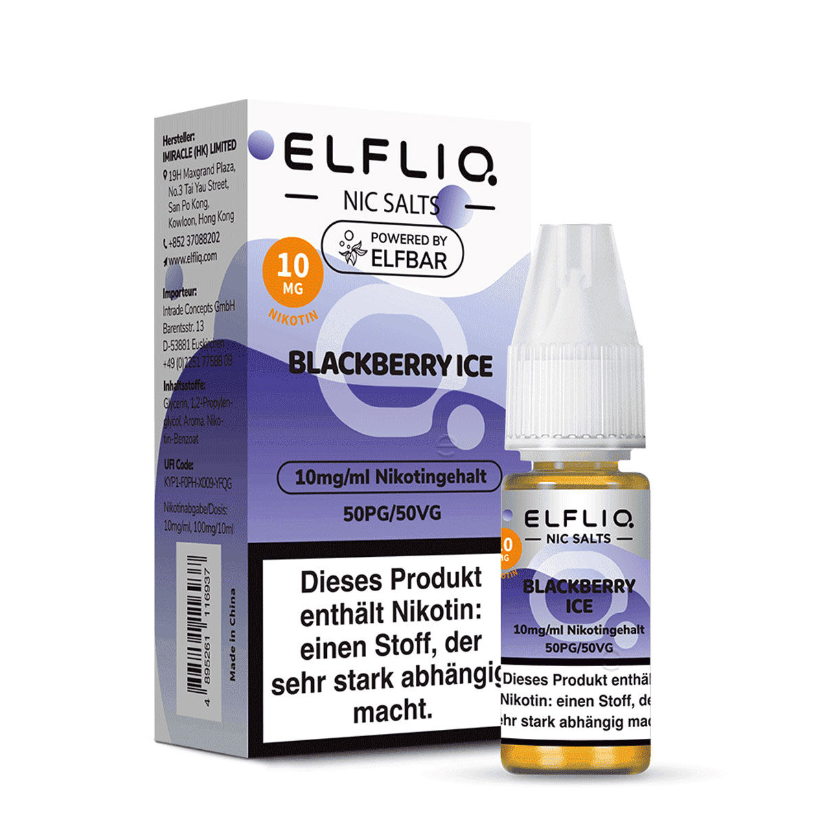 Liquid Nikotinsalz Blackberry Ice ELFLIQ 10ml 10mg/ml (mittel)