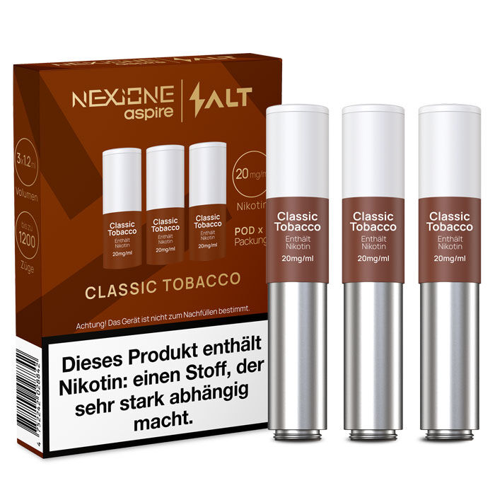 Pod mit Liquid für Nexi One Salt (3er Pack) Classic Tobacco 20mg/ml