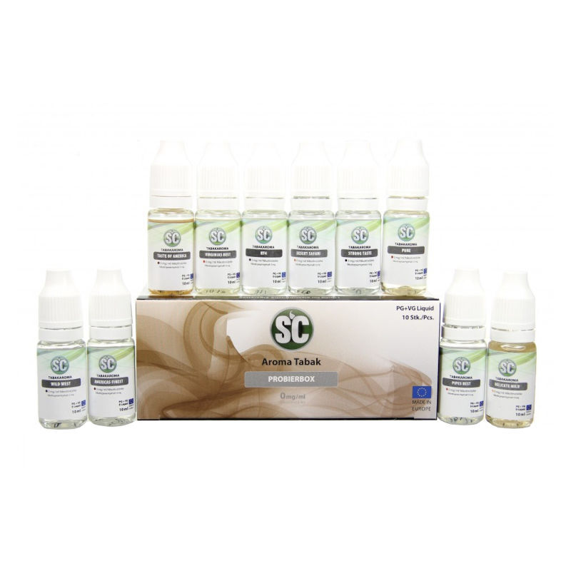 Liquid Probierbox - Tabak SC 10x10ml für E-Zigarette