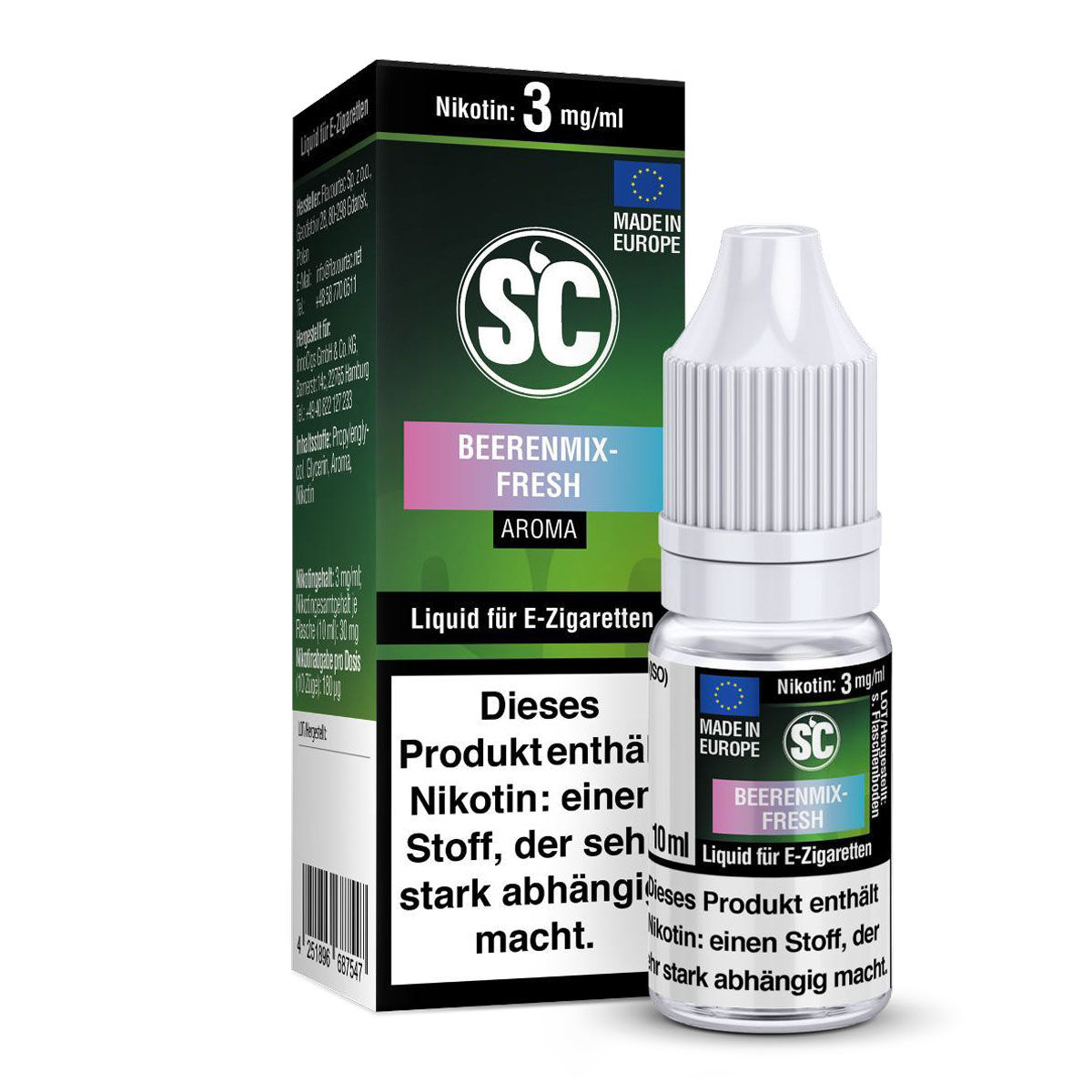 Liquid Beerenmix-Fresh SC 10 ml, 3 mg/ml – leicht