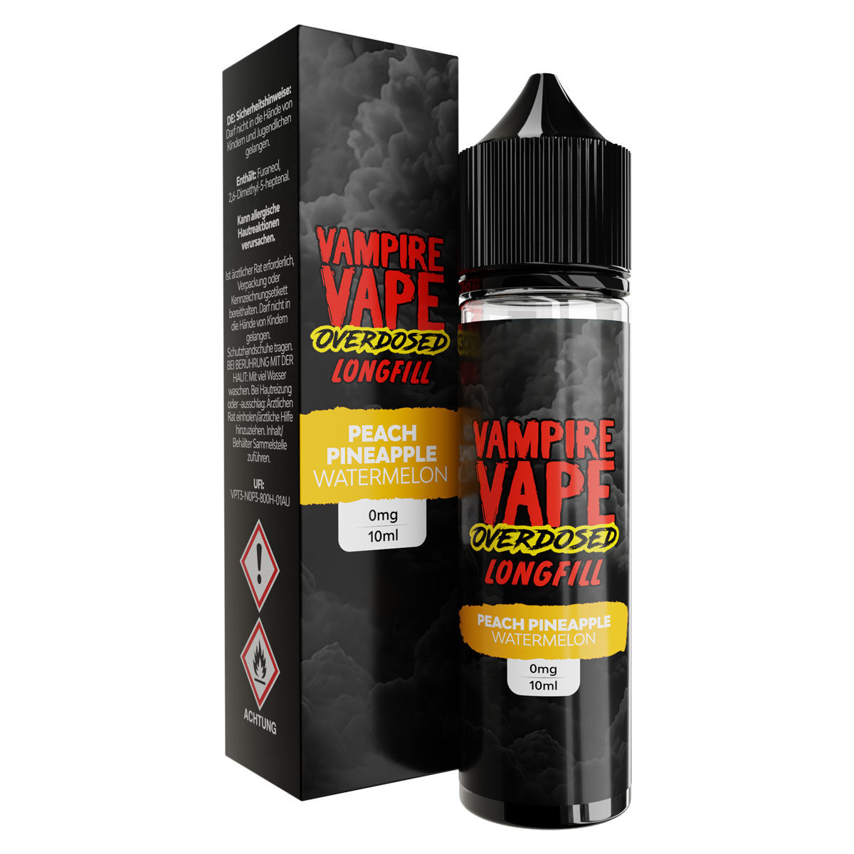 Aroma (Longfill) Overdosed Pineapple Peach Watermelon Vampire Vape 10ml (60ml Flasche)