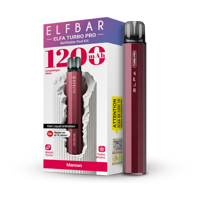 elfbar turbo modus Elfa Pro 1200 mAh maroon elf bar elfa pods nachfüllen Erfahrungen – Geprüft durch Elfa Pro Pods Geschmack::Blackberry Lemon