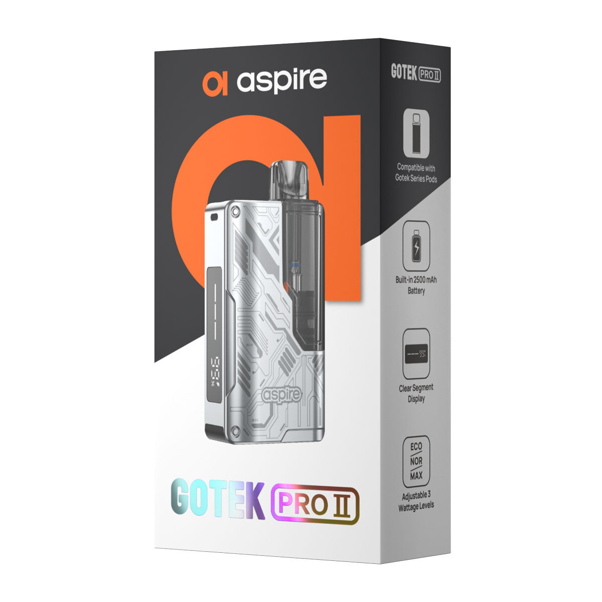E-Zigaretten Set ASPIRE Gotek Pro 2 2500mAh silber