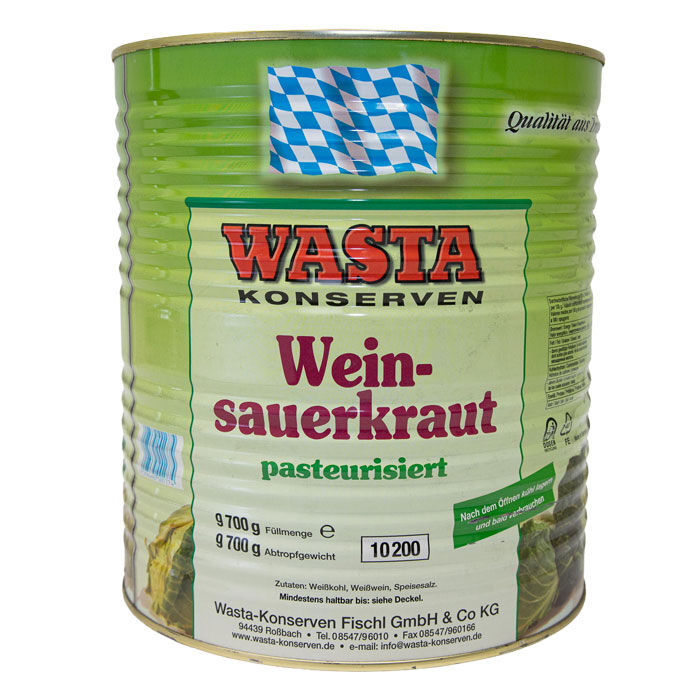 Weinsauerkraut pasteurisiert in Dose 10L von WASTA